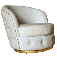 Fotoliu Manolya, 85x85x80cm, Luna V-02 Beige, Glasspandoor - 8