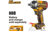 INGCO Cheie cu impact fără fir 1/2" 500 Nm fără perie de carbon 20 V (fără acumulator și încărcător)