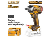 INGCO Cheie cu impact fără fir 1/2&quot; 500 Nm fără perie de carbon 20 V (fără acumulator și încărcător) - 1