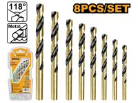 INGCO Set burghie 8 bucăți 2-8 mm HSS cilindric - 1