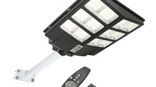 Lampa solara LED, 200W, iluminat stradal 6500K cu panou solar, telecomanda, senzor miscare si prindere pe stalp, Cod: BK69676 Echivalență: DISLG35, Breckner Germany