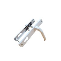 Maner usa, aluminiu, cu arc, latime sild 35mm, interax 85mm, alb, reversibil, tija si suruburi incluse, Glasspandoor - 2