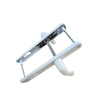 Maner usa, aluminiu, cu arc, latime sild 35mm, interax 85mm, alb, reversibil, tija si suruburi incluse, Glasspandoor - 3