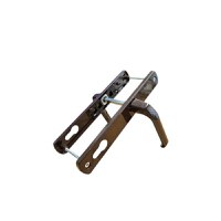 Maner usa, aluminiu, cu arc, latime sild 35mm, interax 92mm, maro, nuc, reversibil, tija si suruburi incluse, Glasspandoor - 2