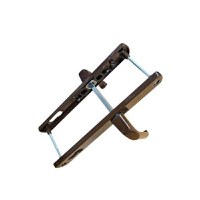 Maner usa, aluminiu, cu arc, latime sild 35mm, interax 92mm, maro, nuc, reversibil, tija si suruburi incluse, Glasspandoor - 3