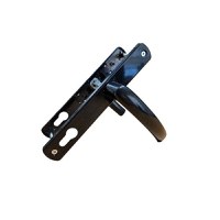 Maner usa, aluminiu, cu arc, latime sild 35mm, interax 92mm, negru, reversibil, tija si suruburi incluse, Glasspandoor - 1