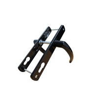 Maner usa, aluminiu, cu arc, latime sild 35mm, interax 92mm, negru, reversibil, tija si suruburi incluse, Glasspandoor - 2