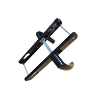 Maner usa, aluminiu, cu arc, latime sild 35mm, interax 92mm, negru, reversibil, tija si suruburi incluse, Glasspandoor - 3