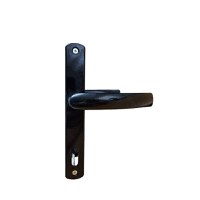 Maner usa, aluminiu, cu arc, latime sild 35mm, interax 92mm, negru, reversibil, tija si suruburi incluse, Glasspandoor - 4