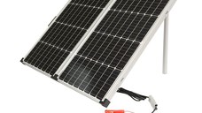 Panou solar 120W fotovoltaic monocristalin tip valiza cu regulator de tensiune 12/24V 20Ah 2 USB-uri, Cod: BK87478, Brand: BRECKNER GERMANY