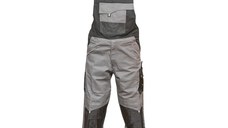 Pantaloni de lucru cu pieptar, salopeta din poliester cu bumbac, gri cu negru, L, Cod: BK77236, Brand: BRECKNER GERMANY