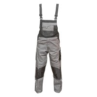 Pantaloni de lucru cu pieptar, salopeta din poliester cu bumbac, gri cu negru, L, Cod: BK77236, Brand: BRECKNER GERMANY - 1