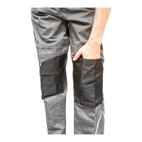 Pantaloni de lucru cu pieptar, salopeta din poliester cu bumbac, gri cu negru, L, Cod: BK77236, Brand: BRECKNER GERMANY - 6