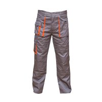 Pantaloni de lucru poliester cu bumbac 235g/m2, gri cu portocaliu marimea 62, Cod: BK77153, Breckner Germany - 1
