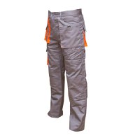 Pantaloni de lucru poliester cu bumbac 235g/m2, gri cu portocaliu marimea 62, Cod: BK77153, Breckner Germany - 2