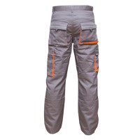 Pantaloni de lucru poliester cu bumbac 235g/m2, gri cu portocaliu marimea 62, Cod: BK77153, Breckner Germany - 4