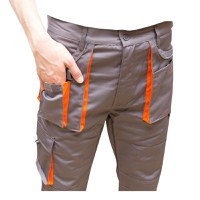 Pantaloni de lucru poliester cu bumbac 235g/m2, gri cu portocaliu marimea 62, Cod: BK77153, Breckner Germany - 5