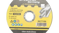 Panza disc, flex, pentru taiat si polizat, inox, T41, 125x1.0x22mm, Cod: BK77190 Echivalență: DISGX09, Breckner Germany