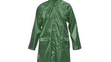 Pelerina cu gluga impermeabila XL din poliester cu membrana PVC fante de aerisire, 2 buzunare si fermoar verde, Cod: BK77403, Breckner Germany