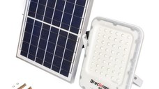 Proiector LED, 100W, cu panou solar policristalin 12W, telecomanda si acumulator inclus, Cod: BK87438 Echivalență: DISDM76, Breckner Germany