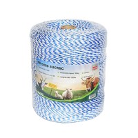 Rola fir alb-albastru 3mm insertie metalica 3x0.2mm SS, rezistenta 7.8 Ohm/m, 1000m gard electric, Cod: M87Z656, Brand: MEZOFARM - 1