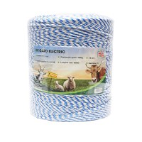 Rola fir alb-albastru 3mm insertie metalica 3x0.2mm SS, rezistenta 7.8 Ohm/m, 1000m gard electric, Cod: M87Z656, Brand: MEZOFARM - 2