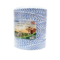 Rola fir alb-albastru 3mm insertie metalica 3x0.2mm SS, rezistenta 7.8 Ohm/m, 1000m gard electric, Cod: M87Z656, Brand: MEZOFARM - 3