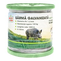 Sarma galvanizata pentru gard electric 1,3mm x 1000m, Cod: M87Z609, Brand: MEZOFARM - 1