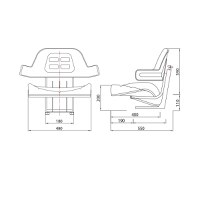 Scaun tractor negru reglaj triplu cu amortizor UTB U-445 si U-650, Cod: UTBSN2, Brand: UTB - 6
