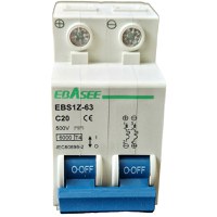 Siguranta automata tip intreruptor 2P, 20A, 500V, EBS1Z-63, Ebasee - 4