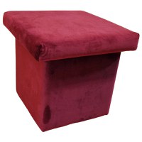 Taburet, 40x40x50cm, Velutto 32 Chianti, Glasspandoor - 1