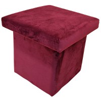 Taburet, 40x40x50cm, Velutto 32 Chianti, Glasspandoor - 3