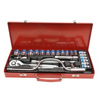 Trusa chei tubulare 8-32mm, 1/2 antrenor cu clichet 25 piese , Cod: DISLZ50, Brand: BRECKNER GERMANY - 1