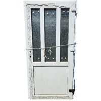 Usa, PVC & termopan, 100x200cm, alba, dreapta, Kirchberger, 7cm, 6 camere, panel si sticla mata - 1