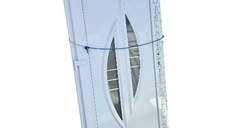 Usa, PVC & termopan, 100x200cm, alba, stanga, Kirchberger, 7cm, 6 camere, panel decorativ (rama profilului este sparta intr-un punct)