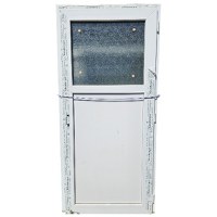 Usa, PVC & termopan, 100x210cm, alba, dreapta, Kirchberger, 6cm, 4 camere, cu panel si sticla mata - 1