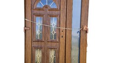 Usa, PVC & termopan, 120x200cm, maro, stejar auriu, stanga, Kirchberger, 7cm, 6 camere, cu panel decorativ