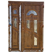 Usa, PVC & termopan, 140x200cm, maro, stejar auriu, dreapta, Kirchberger, 7cm, 6 camere, cu panel decorativ - 1