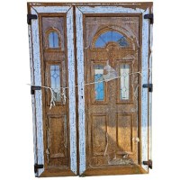 Usa, PVC & termopan, 140x200cm, maro, stejar auriu, dreapta, Kirchberger, 7cm, 6 camere, cu panel decorativ - 1