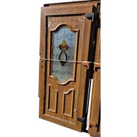 Usa, PVC & termopan, 90x190cm, maro, stejar auriu, dreapta, Kirchberger, 7cm, 6 camere, panel decorativ - 1