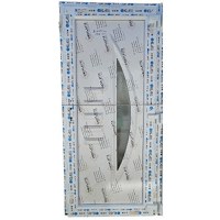 Usa, PVC & termopan, 90x200cm, alba, dreapta, Klass, 7cm, 6 camere, cu panel decorativ - 1