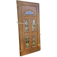 Usa, PVC & termopan, 90x200cm, maro, stejar auriu, stanga, Kirchberger, 7cm, 6 camere, panel decorativ - 1