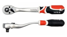 YATO arbore de acționare cu clichet 3/8" 200 mm 72T arbore curbat, mâner moale CrV