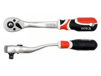 YATO arbore de acționare cu clichet 3/8&quot; 200 mm 72T arbore curbat, mâner moale CrV - 1