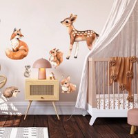 Animale din padure - autocolante pentru copii, maro - 1
