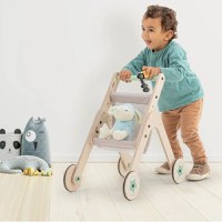 Antepremergator din lemn 2 in 1 MamaToyz carucior pentru papusi - 1