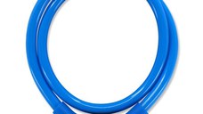 Antifurt bicicleta cu cifru, cablu din otel impletit, lungime 65 cm, rezistent, Bleu