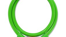 Antifurt bicicleta cu cifru, cablu din otel impletit, lungime 65 cm, rezistent, Verde