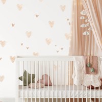 Autocolante textile INSPIO - Inimi bej pentru camera copiilor - 1
