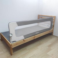 Bariera protectie pat copii, rabatabila, 160 cm, Alb Gri - 1